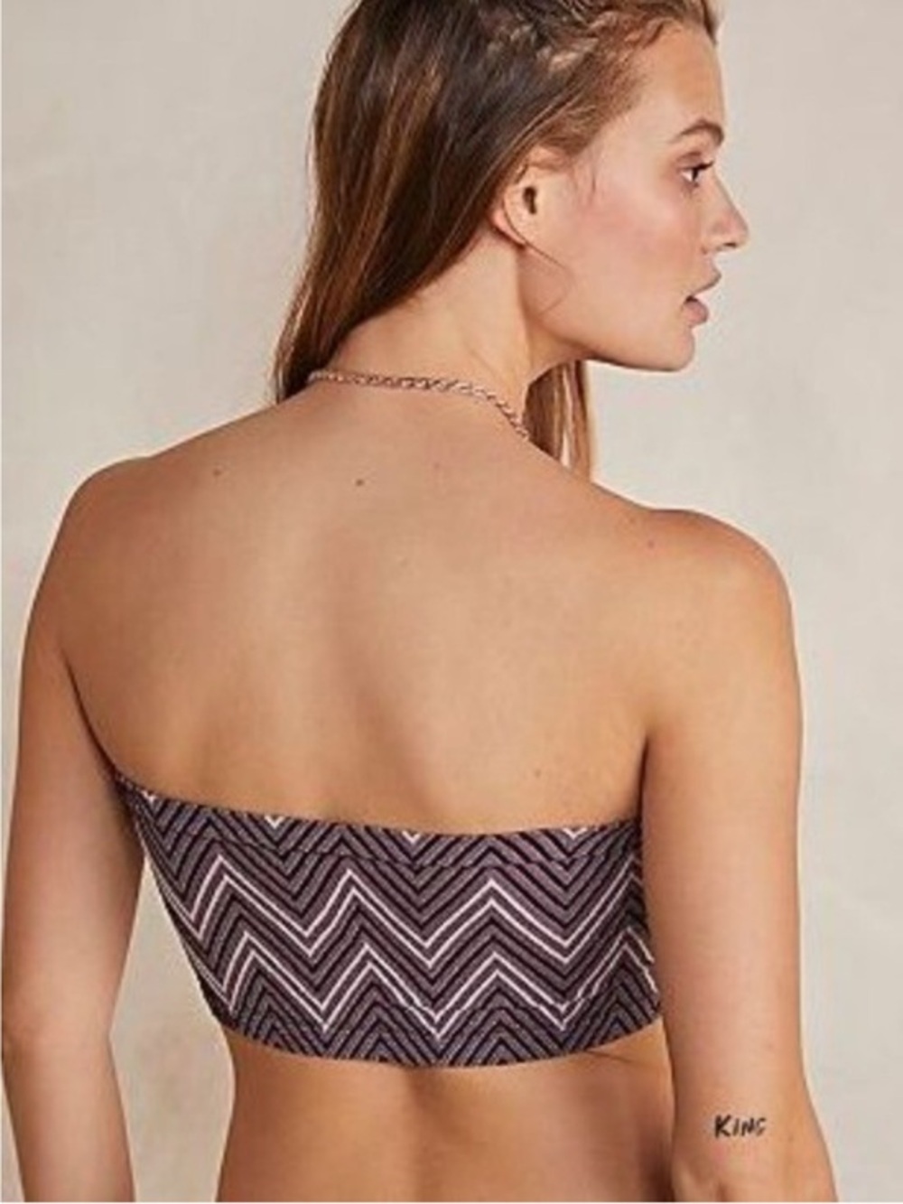 Free People Desert Days Seamless Lilac Combo Chevron Bandeau top NWT M/L